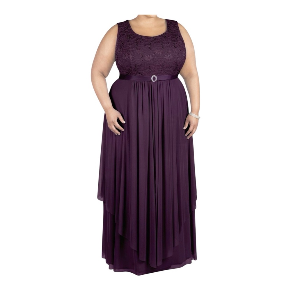 R&M Richards Sleeveless Maxi length Formal Gown size 16 Dark Plum